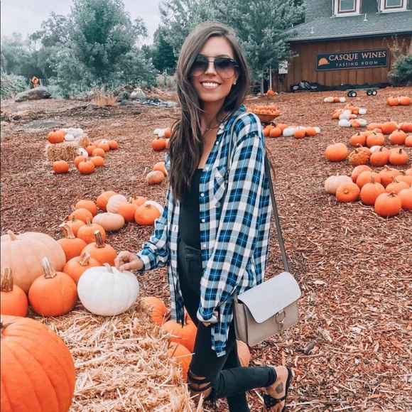 Express Tops - Blue Plaid button down